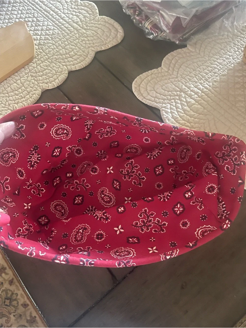 Red Bandana Print Small Boardwalk Basket Liner